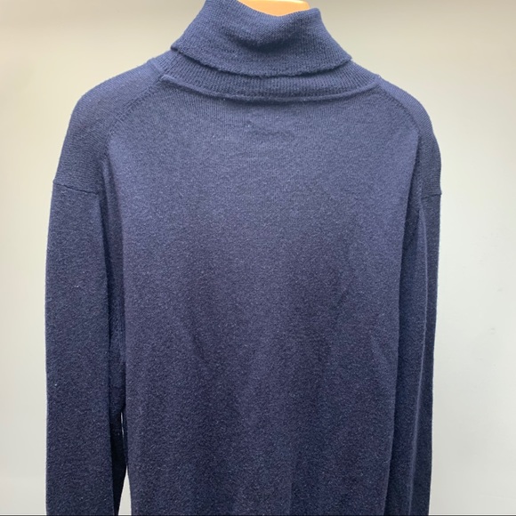 Calvin Klein Italian Merino Wool Navy Turtleneck - Picture 8 of 11